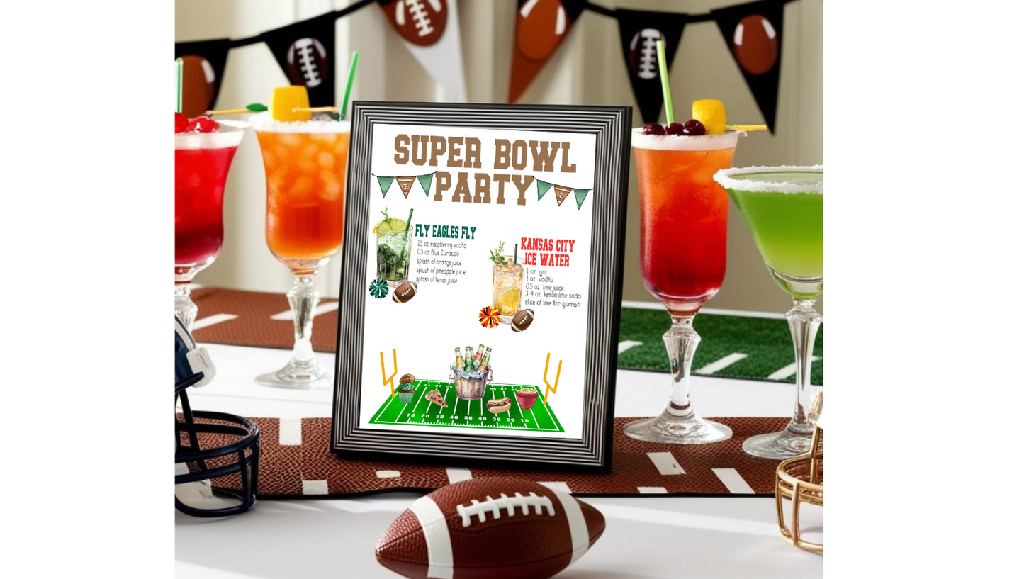 Super Bowl Game Day Cocktail Sign