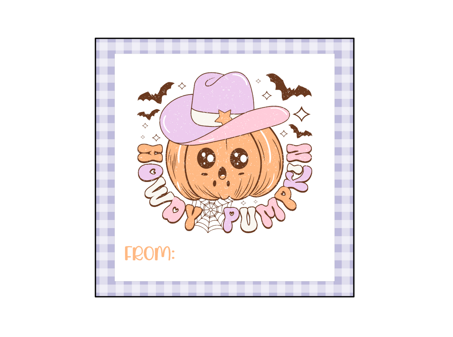 Pink Cowboy Happy Halloween Tag