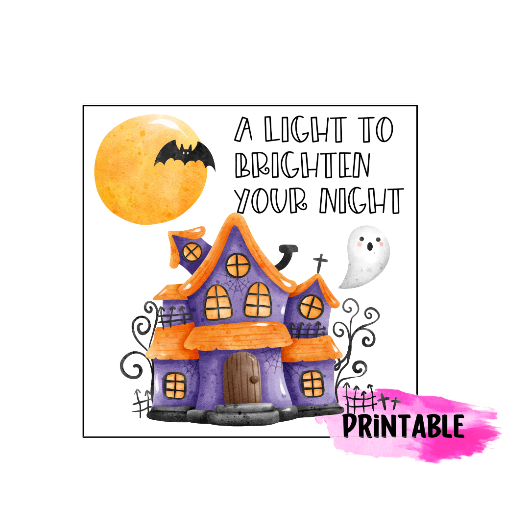 Printable Haunted Halloween Gift tag