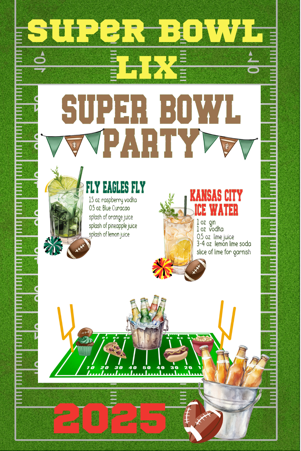 Super Bowl Game Day Cocktail Sign