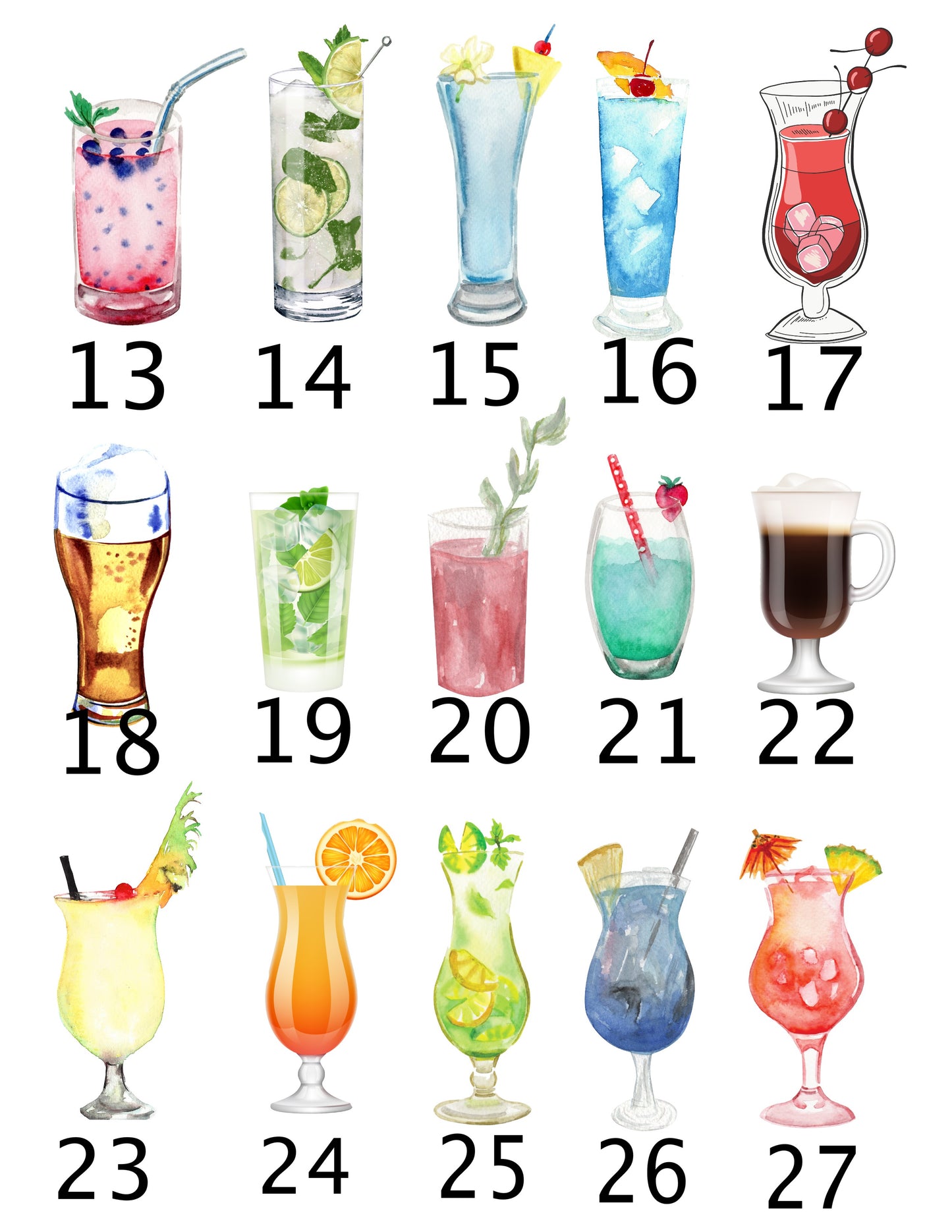 Signature Drink Menu | His and Her Drinks Printable Print at Home