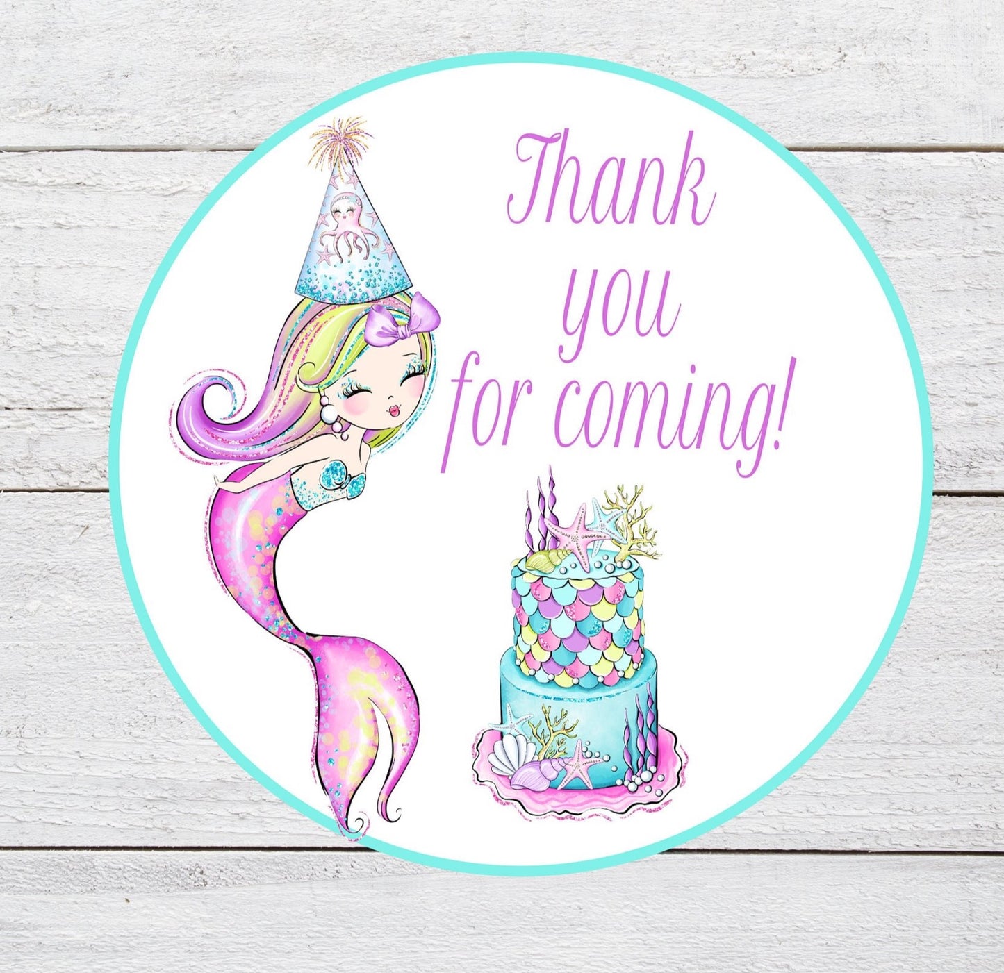 Mermaid Birthday party sticker
