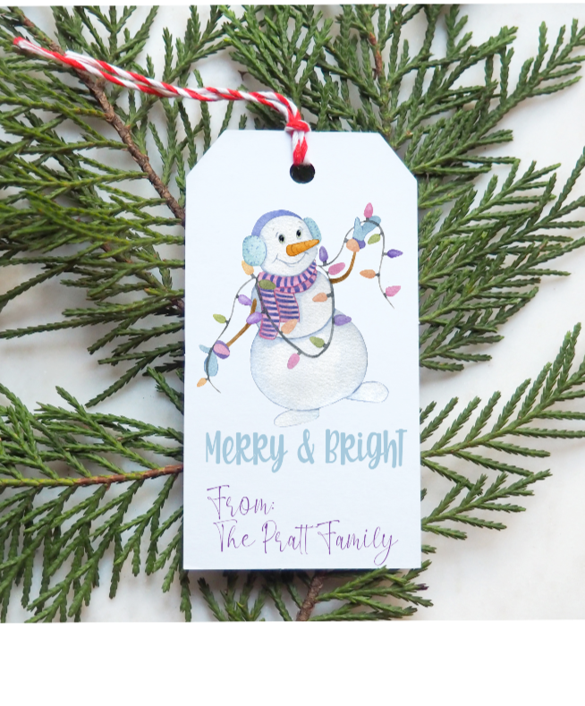 Christmas Personalized Gift Tag | Snowman
