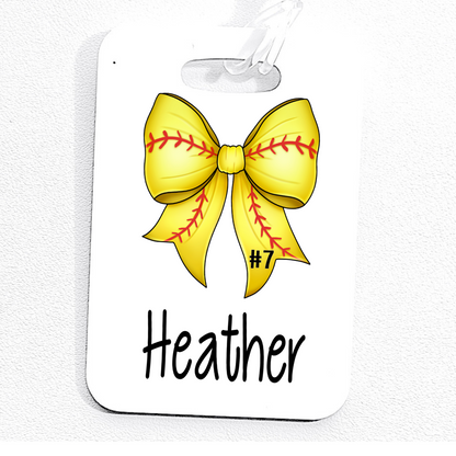 Softball bag tag
