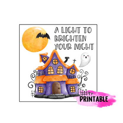 Printable Haunted Halloween Gift tag