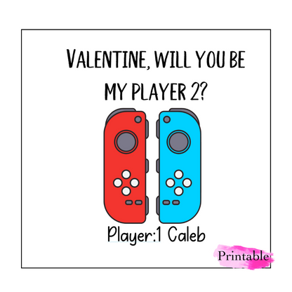 Printable Valentines for Kids Gamer