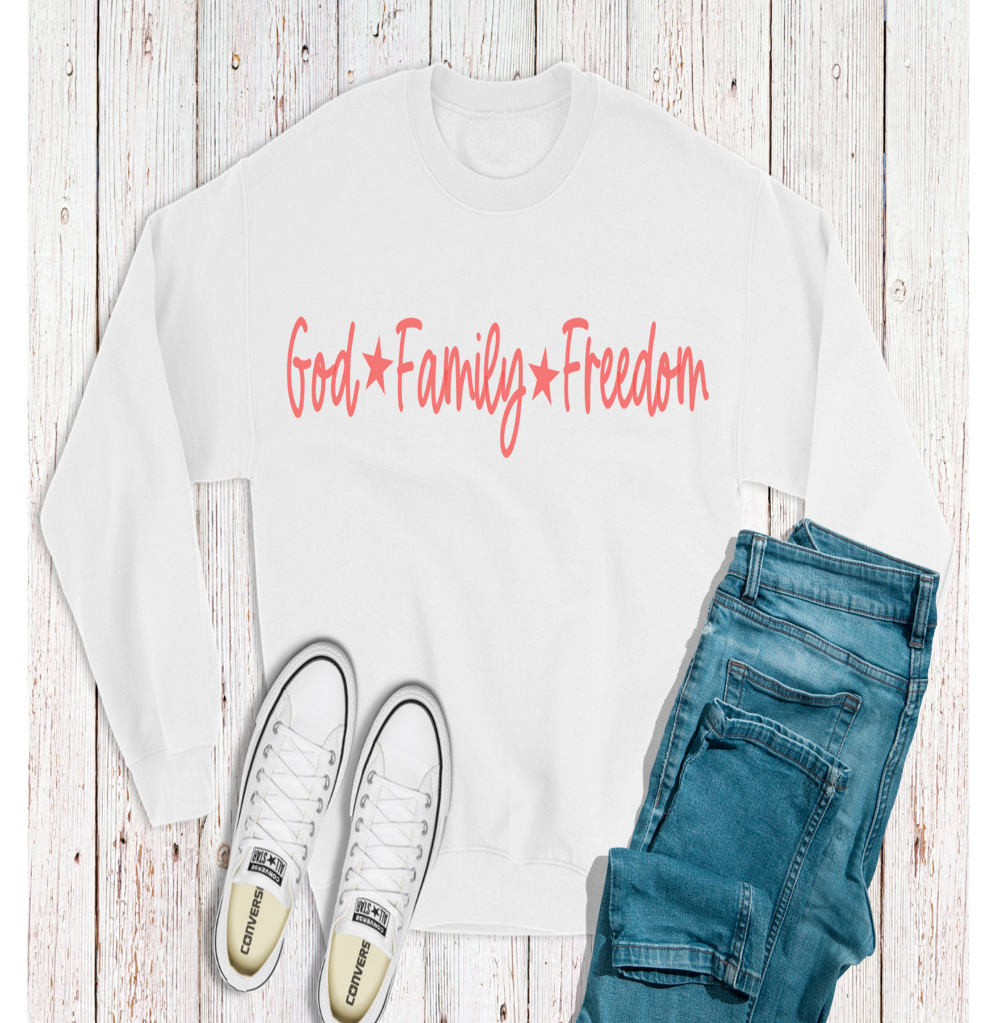 God Family Freedom | Patriotic Sweatshirt