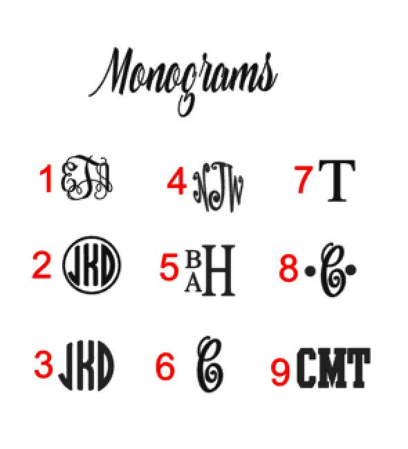 Custom Vinyl Monogram Decal | Vinylbug Designs