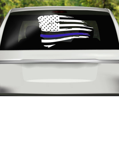 Police Blue Line Decal | American flag