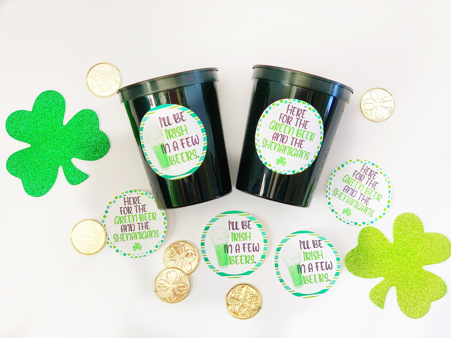 St. Patrick's Day Party Cups Stickers