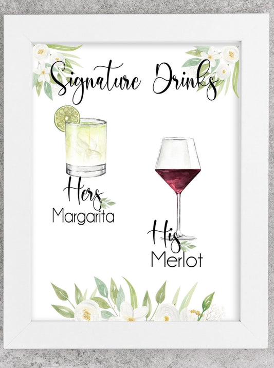 Signature Drink Menu | His and Her Drinks
