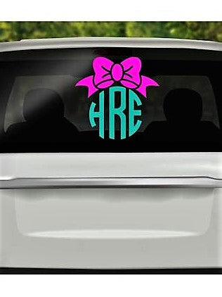 Bow and Monogram Decal