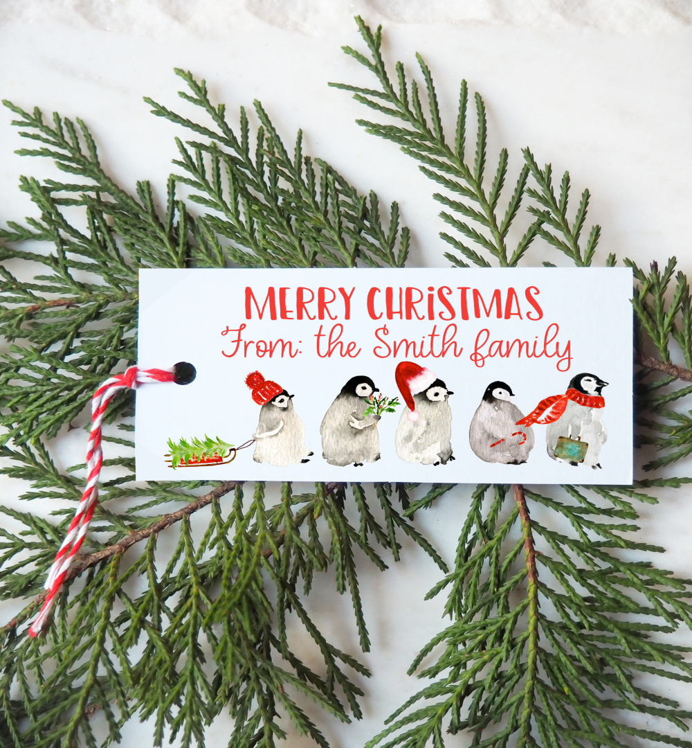 Penguin Christmas tag