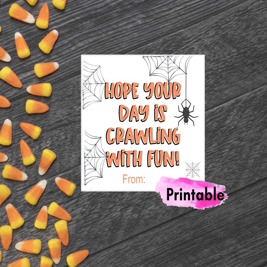 printable spider gift tag