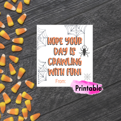 printable spider gift tag