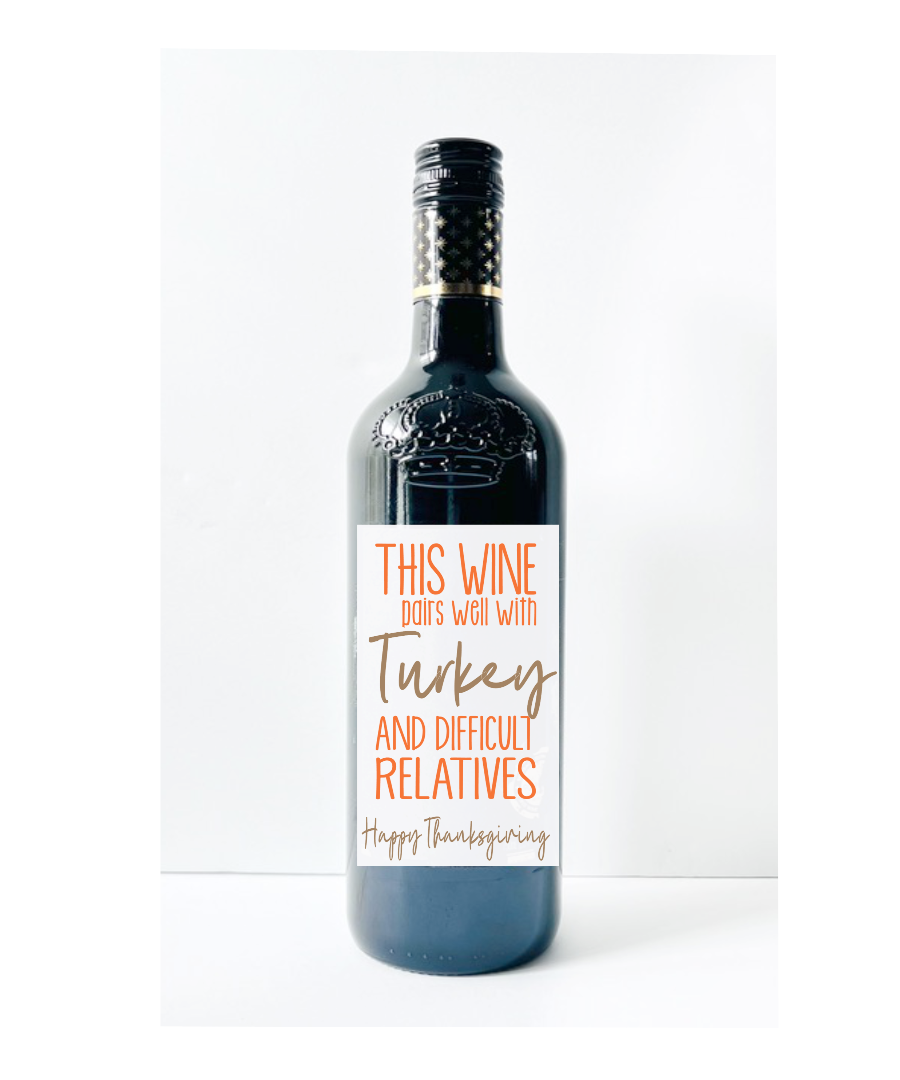 wine label Thanksgiving